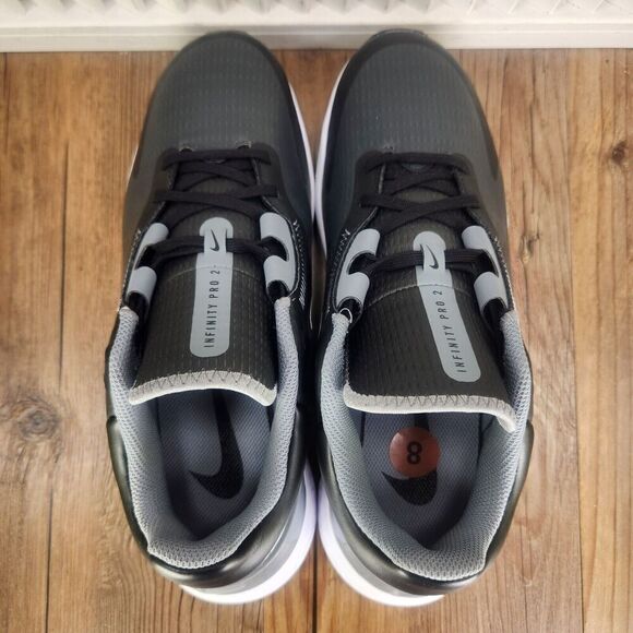 Nike Infinity Pro 2 DM8449-001 Mens 8 Wide Black Anthracite Spikeless Golf Shoes - Picture 6 of 10